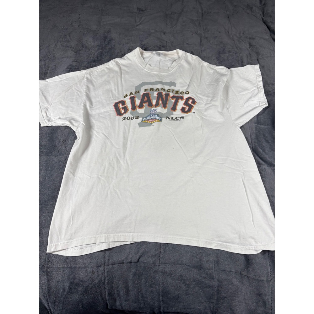Vintage San Francisco Giants 2002 NLCS T-Shirt Hanes Beefy-T White Mens XL MLB